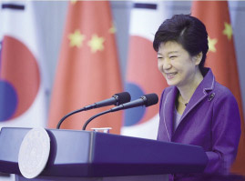 韩总统朴槿惠在清华演讲