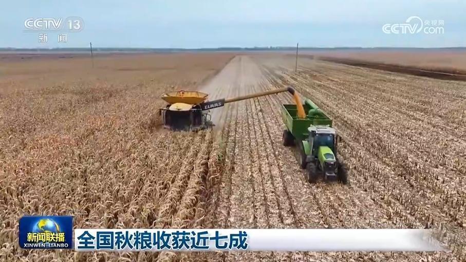 全國秋糧收獲近七成